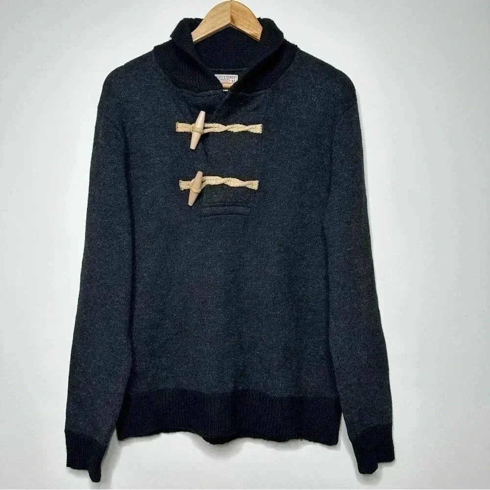 Wallace & Barnes Mens Pullover Toggle Wool Blend Sweater Size Medium